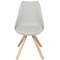 Cadeira Atlas Luísa Polipropileno Cinza Base Madeira - 2