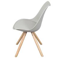 Cadeira Atlas Luísa Polipropileno Cinza Base Madeira - 3