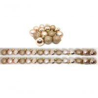 Kit 30 Bolas Natal Mista Glitter, Fosca, Lisa Champagne 4cm - 1