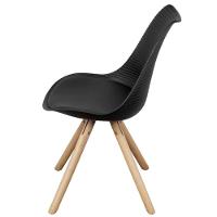 Cadeira Atlas Luísa Polipropileno Preta Base Madeira - 2