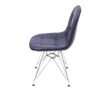 Cadeira Eames Dkr Botonê Assento Pu Preta Base Cromada - 3