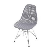 Cadeira Eames Dsr Colmeia Polipropileno Cinza Base Metal Cromada - 1