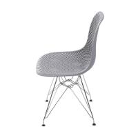 Cadeira Eames Dsr Colmeia Polipropileno Cinza Base Metal Cromada - 3