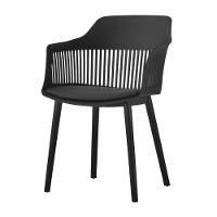 Kit 4 Cadeiras Marcela Rivatti Almofada Em Pu Polipropileno Preto - 2