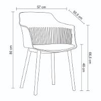 Kit 4 Cadeiras Marcela Rivatti Almofada Em Pu Polipropileno Preto - 3