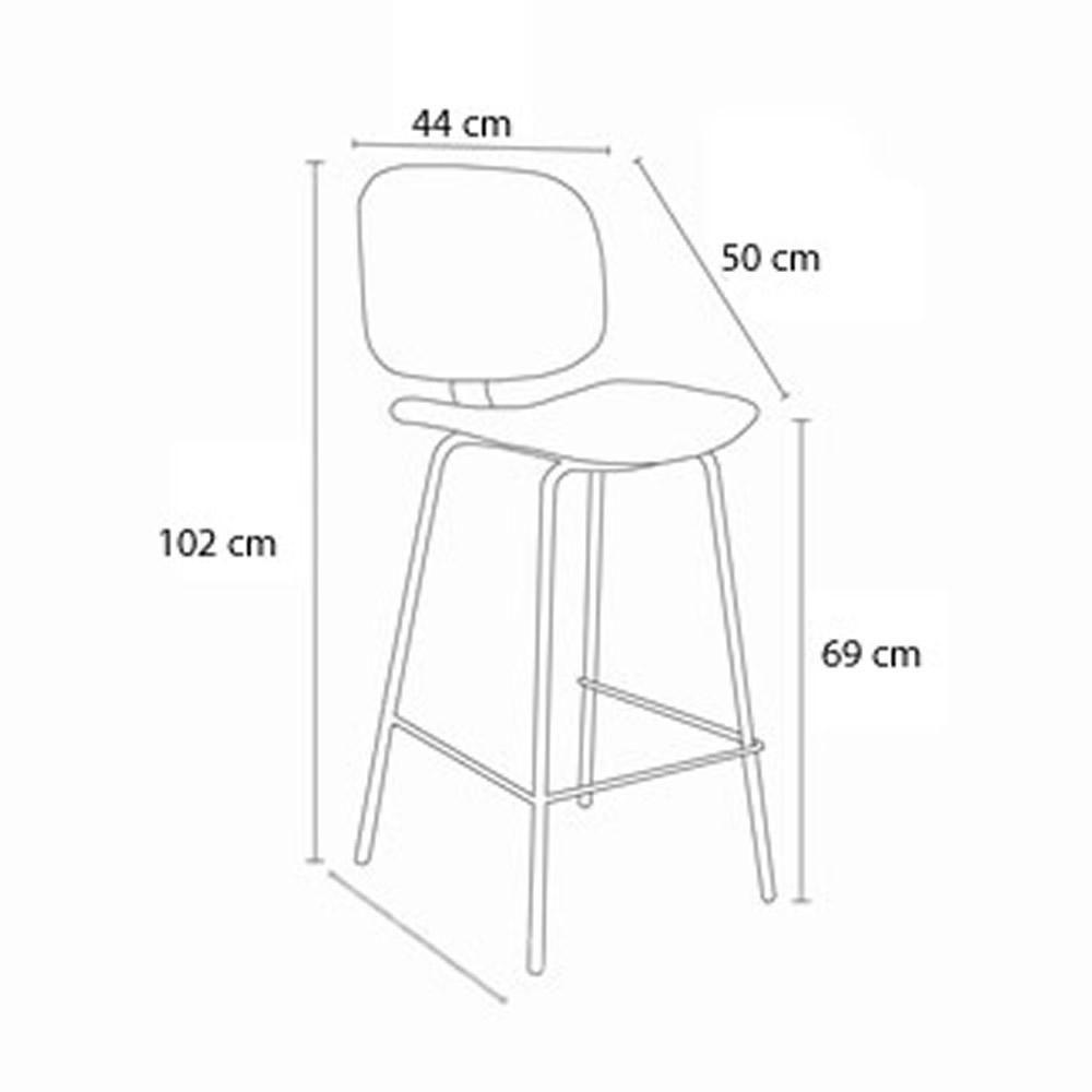 Kit 2 Banquetas Altas Barueri Rivatti Caramelo Base Aço - 4