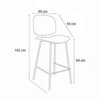 Kit 2 Banquetas Altas Barueri Rivatti Caramelo Base Aço - 4