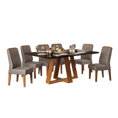 Sala De Jantar Mesa Freijó/Preto 6 Cad Freijó/Lunar