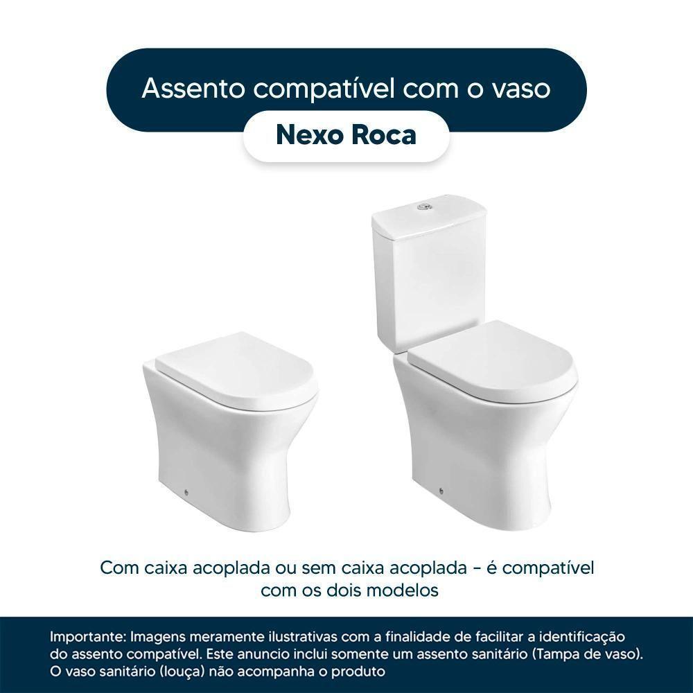 Tampa De Vaso Laqueado Com Amortecedor Nexo Onix (Preto Fosco) Para Bacia Roca Com Ferragem Dourada - 5