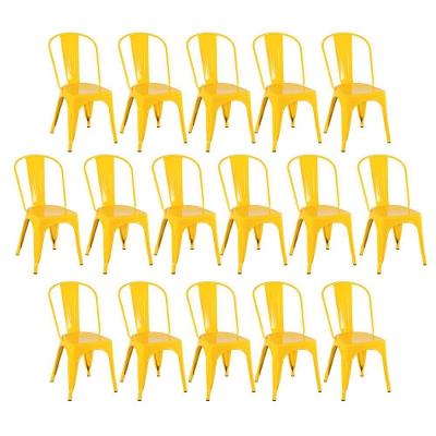 Kit 16 Cadeiras Design Industrial Amarelo
