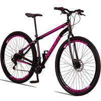 Bicicleta 29 Raider Sport Aço 21 Marchas Freio A Disco Preto+rosa - 1