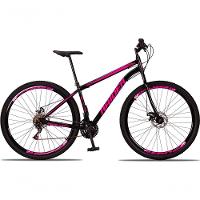 Bicicleta 29 Raider Sport Aço 21 Marchas Freio A Disco Preto+rosa - 3