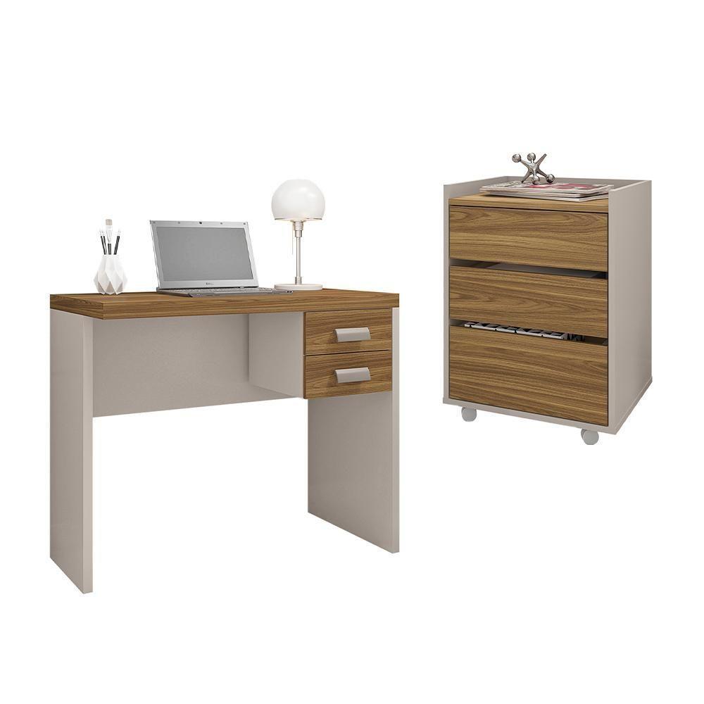 Conjunto Escritório 3 Peças Studio Marrom Caemmun - 1