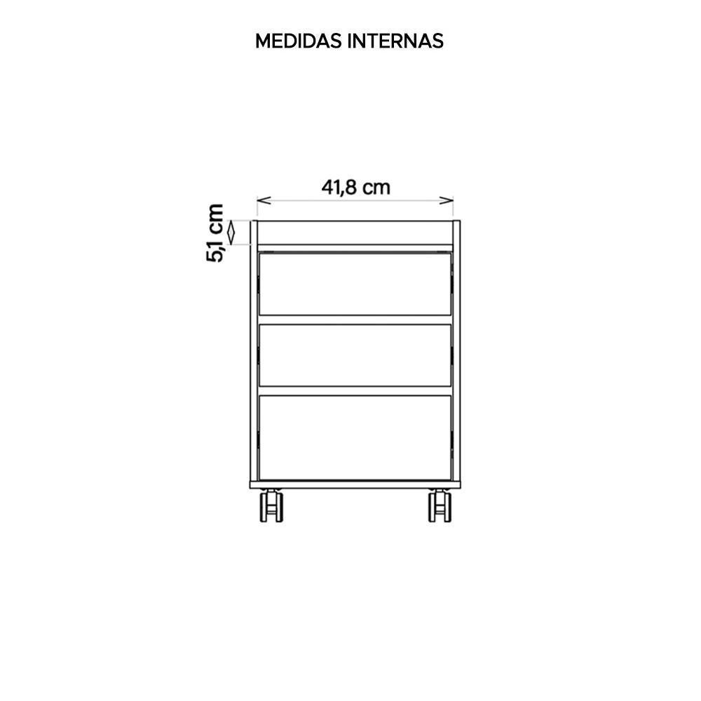 Conjunto Escritório 3 Peças Studio Marrom Caemmun - 7