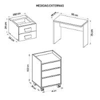 Conjunto Escritório 3 Peças Studio Marrom Caemmun