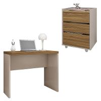 Conjunto Escritório Mesa E Gaveteiro Marrom Studio Caemmun - 1