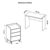 Conjunto Escritório Mesa E Gaveteiro Marrom Studio Caemmun - 2
