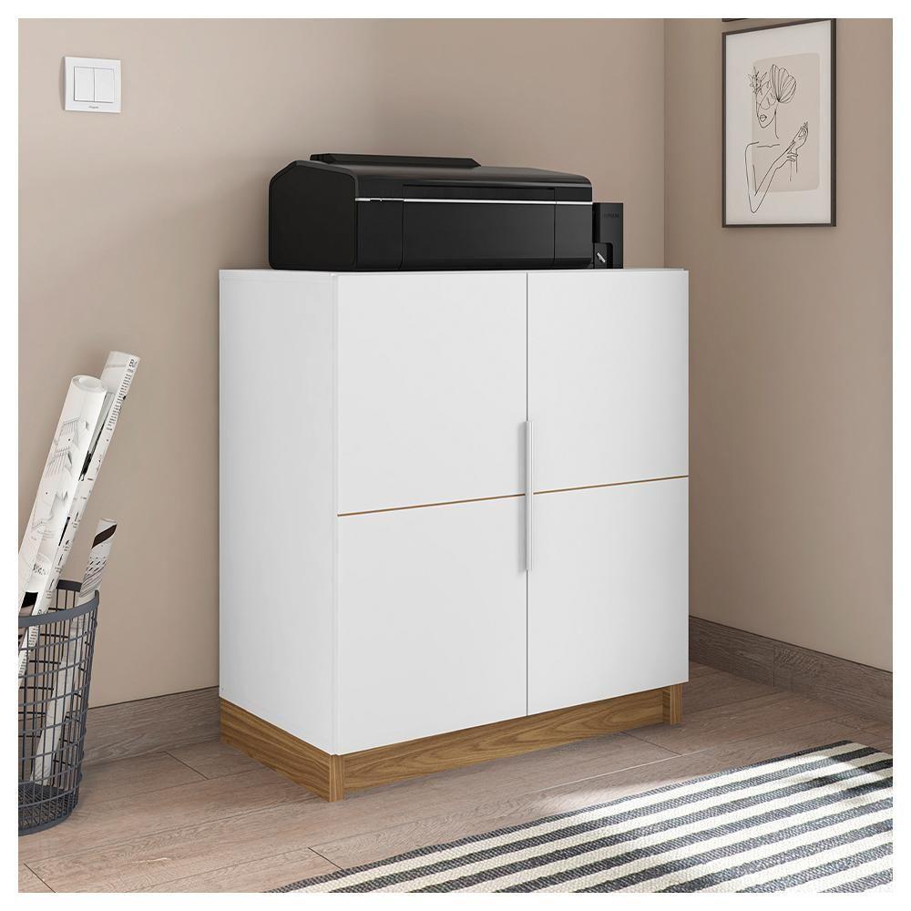 Kit Escritório Armário Baixo Gaveteiro Cubic Branco Caemmun - 7