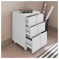 Kit Escritório Armário Baixo Gaveteiro Cubic Branco Caemmun - 3