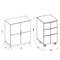 Kit Escritório Armário Baixo Gaveteiro Cubic Branco Caemmun