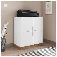 Kit Escritório Armário Baixo Gaveteiro Cubic Branco Caemmun - 7