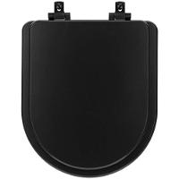 Assento Sanitário Mdf Soft Close Duna Preto Fosco Para Vaso Deca Com Ferragem Preta - 1