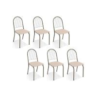 Cadeiras de Cozinha Noruega C077 Kit 6 Un Niquel/Nude 16 - Kappesberg - 1