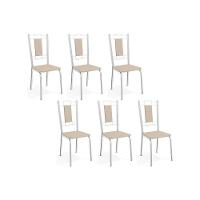 Cadeiras de Cozinha Florença C005 Kit 6 Un Cromada - Assento Nude 16 - Kappesberg - 1