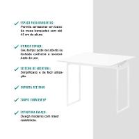 Conjunto Mesa Dobrável Com 2 Banquetas Branco Carraro - 6
