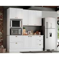 Cozinha Completa Americana (1 Aéreo, 1 Balcão, 1 Paneleiro, 1 Complemento) 4 Peças Branco - Henn - 1