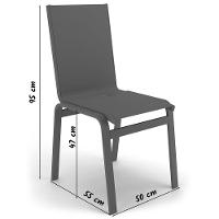 Kit 4 Cadeiras Jantar Gourmet Alumínio Preto Tela Preto - 4