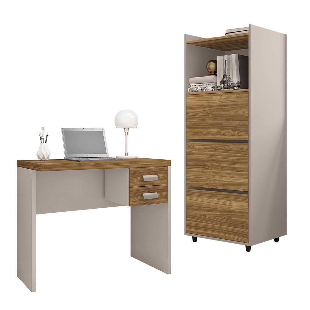 Kit Conjunto Escritório 3 Peças Studio Marrom Caemmun - 1