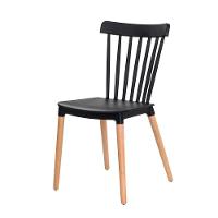 Kit 4 Cadeiras Ellen Windsor Polipropileno Preta Madeira - 14