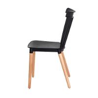 Kit 4 Cadeiras Ellen Windsor Polipropileno Preta Madeira - 16