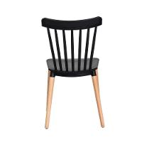 Kit 4 Cadeiras Ellen Windsor Polipropileno Preta Madeira - 18