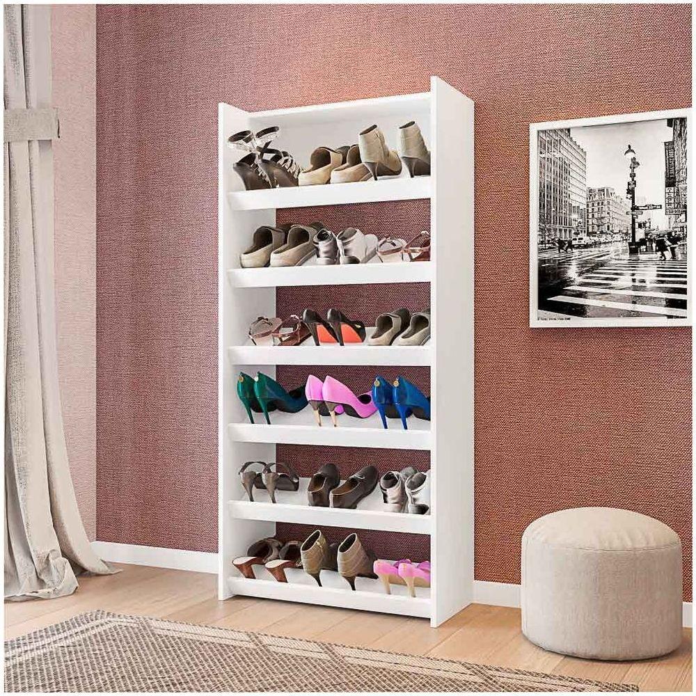 Kit 3 Armários Sapateira Multiuso Paris Lumil Móveis Branco - 7