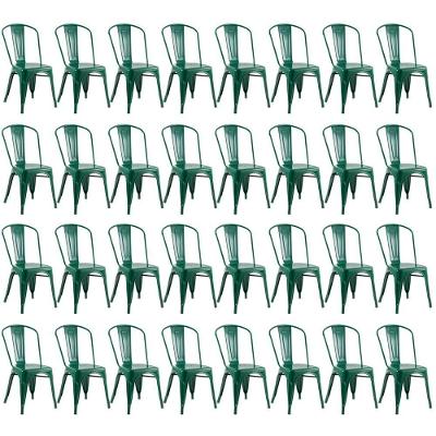 Kit 32 Cadeiras Iron Tolix Design Industrial Verde Escuro