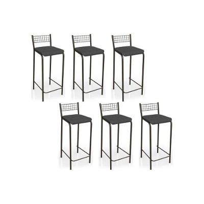 Banqueta Gênova B705 Kit 6 Un Bronze/Preto 110 - Kappesberg