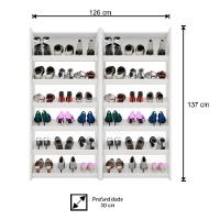 Kit 2 Armários Sapateira Multiuso Paris Lumil Móveis Branco - 2