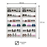 Kit 2 Armários Sapateira Multiuso Paris Lumil Móveis Branco - 3