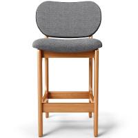 Kit 03 Banquetas Baixa Bar Cozinha E Sala De Jantar Fixa Betta L02 Imbuia Linho Cinza Escuro