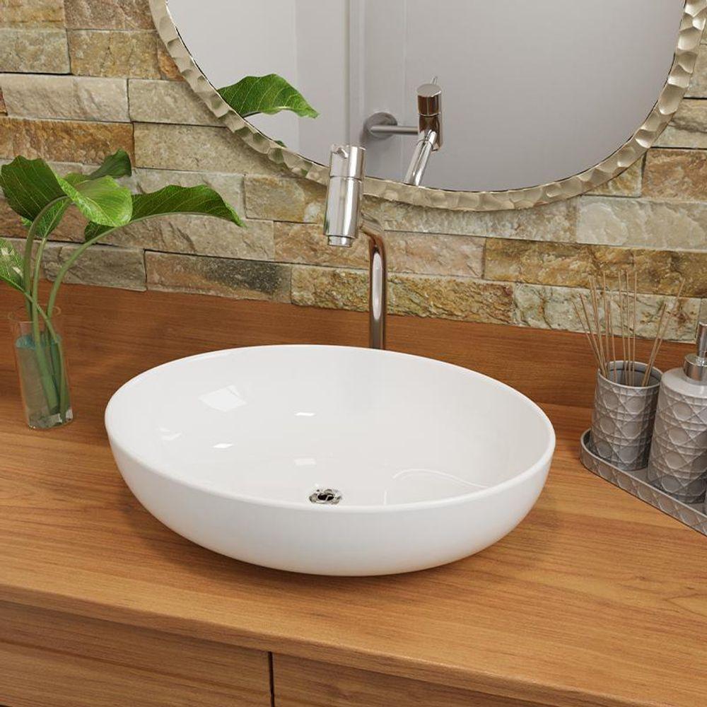 Cuba Pia Banheiro Luna Torneira Dl08 Valvula Abs Branco Branco - 1