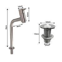 Cuba Pia Banheiro Luna Torneira Dl08 Valvula Abs Branco Branco - 2