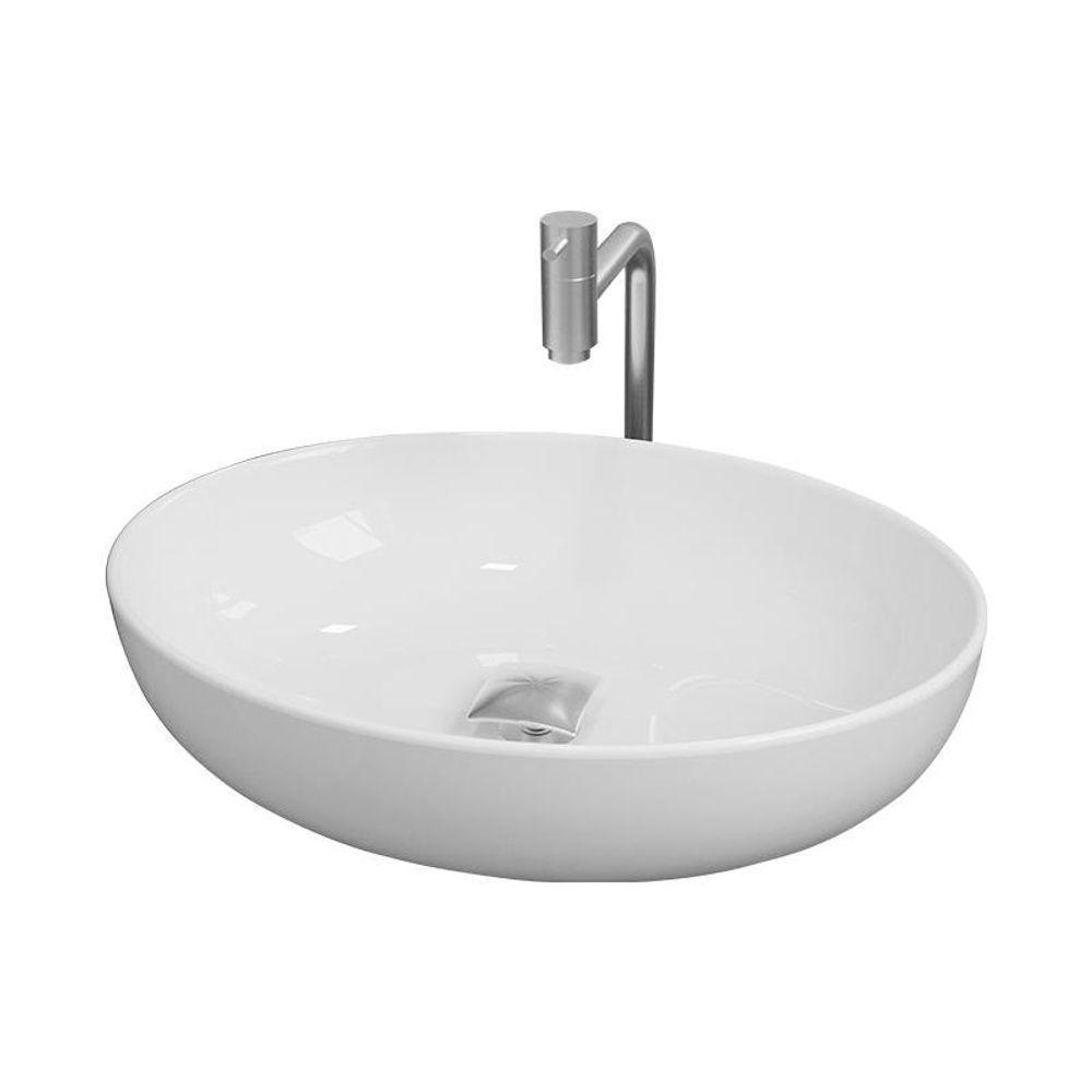 Cuba Pia Banheiro Luna Com Torneira Inox E Valvula Click Branco Branco - 4