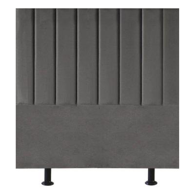 Cabeceira Estofada Cama Solteiro 90 Cm Sophia Carla Suede Cor:cinza Escuro