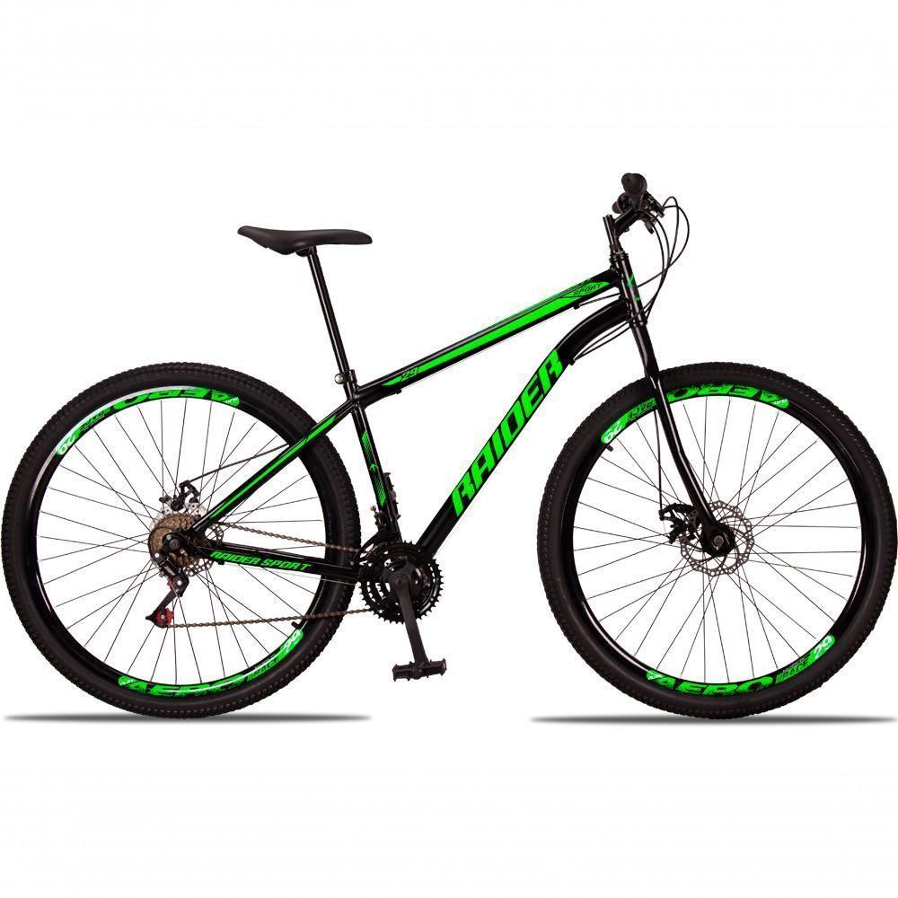 Bicicleta 29 Raider Sport Aço 21 Marchas Freio A Disco Preto+verde - 5