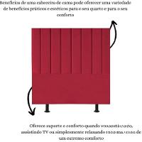 Cabeceira Estofada Cama Solteiro 90 Cm Sophia Carla Suede Cor:vermelho