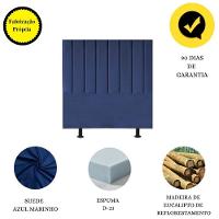 Cabeceira Estofada Cama Solteiro 90 Cm Sophia Carla Suede Cor:azul Marinho - 3