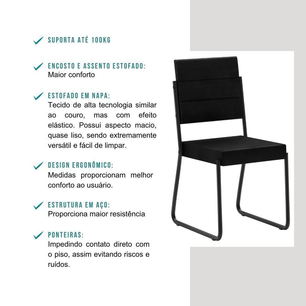 Conjunto Sala De Jantar Com Mesa E 6 Cadeiras Fenix Carraro - 4