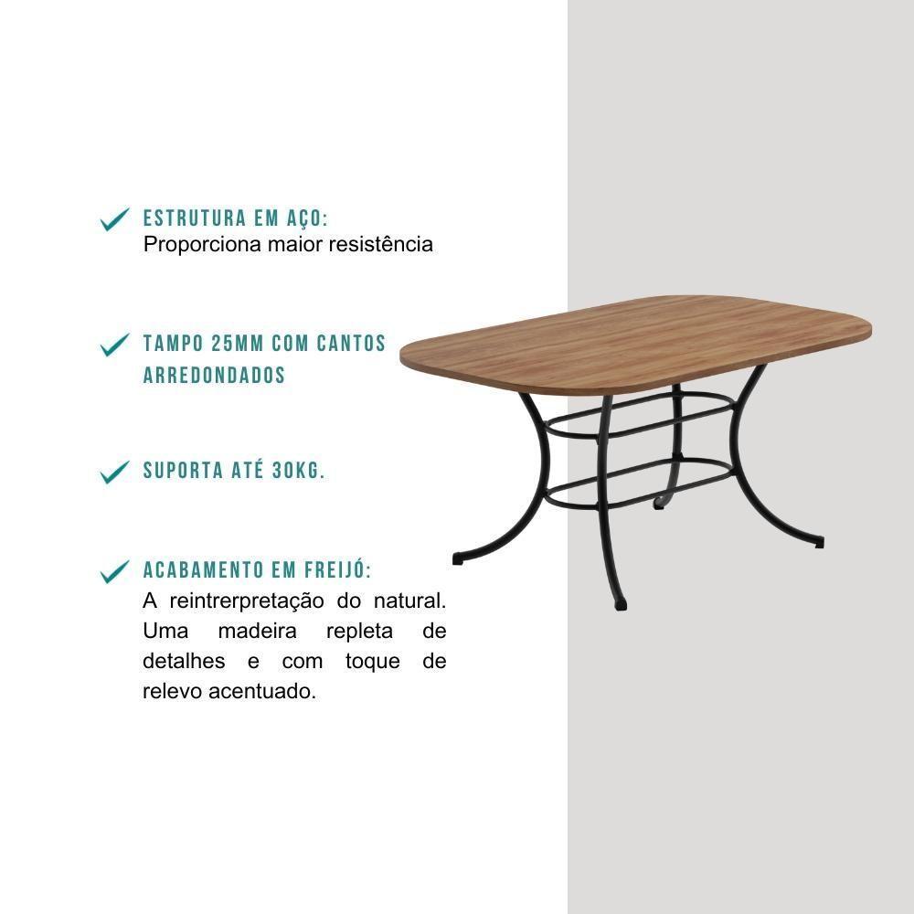 Conjunto Sala De Jantar Com Mesa E 6 Cadeiras Fenix Carraro - 7